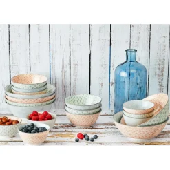 Bjorn 6 Bols petit-déjeuner Pastel rose pastel/bleu pastel/vert pastel - D.15 cm