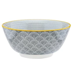 Bjorn 6 Bols petit-déjeuner Pattern Eclipse gris anthracite - D.15 cm