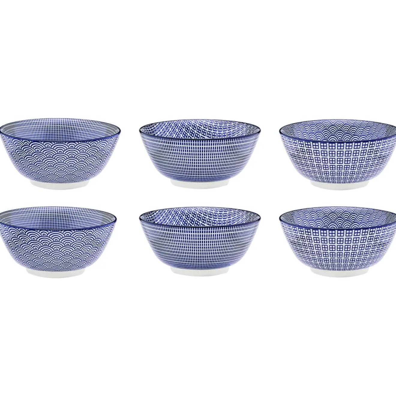 Bjorn 6 Bols petit-déjeuner Pattern Dark blue bleu foncé - D.15 cm