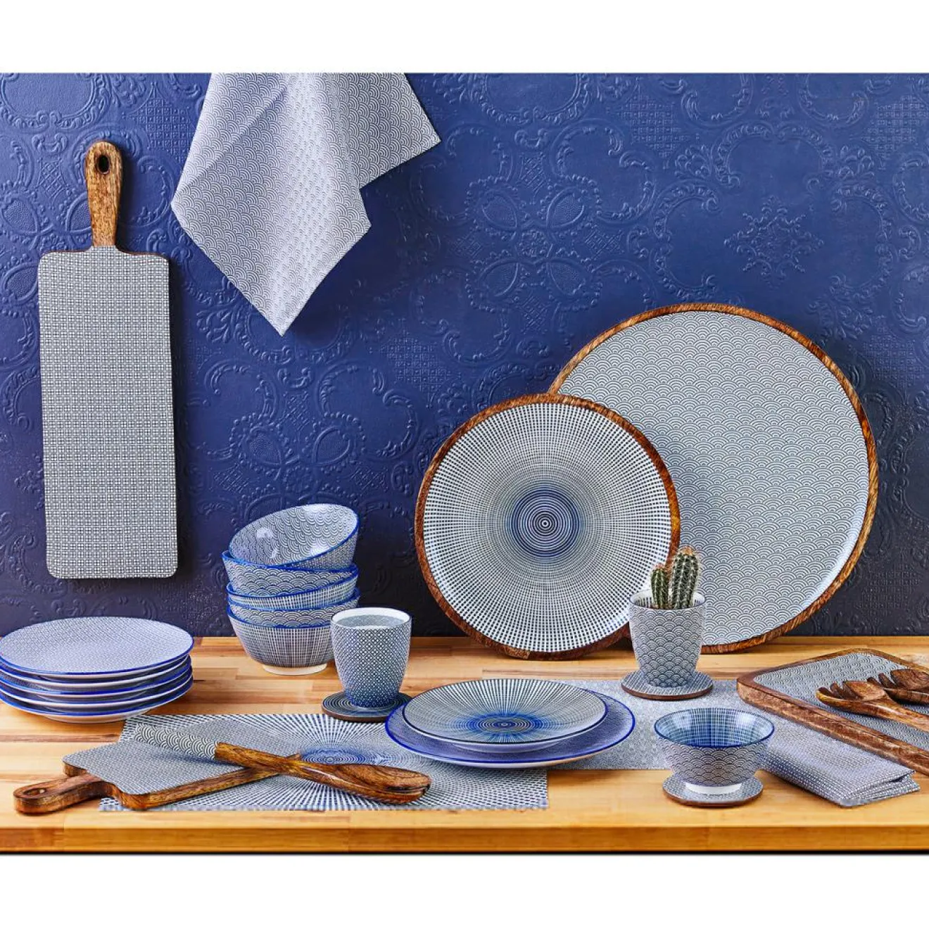 Bjorn 6 Bols petit-déjeuner Pattern Dark blue bleu foncé - D.15 cm