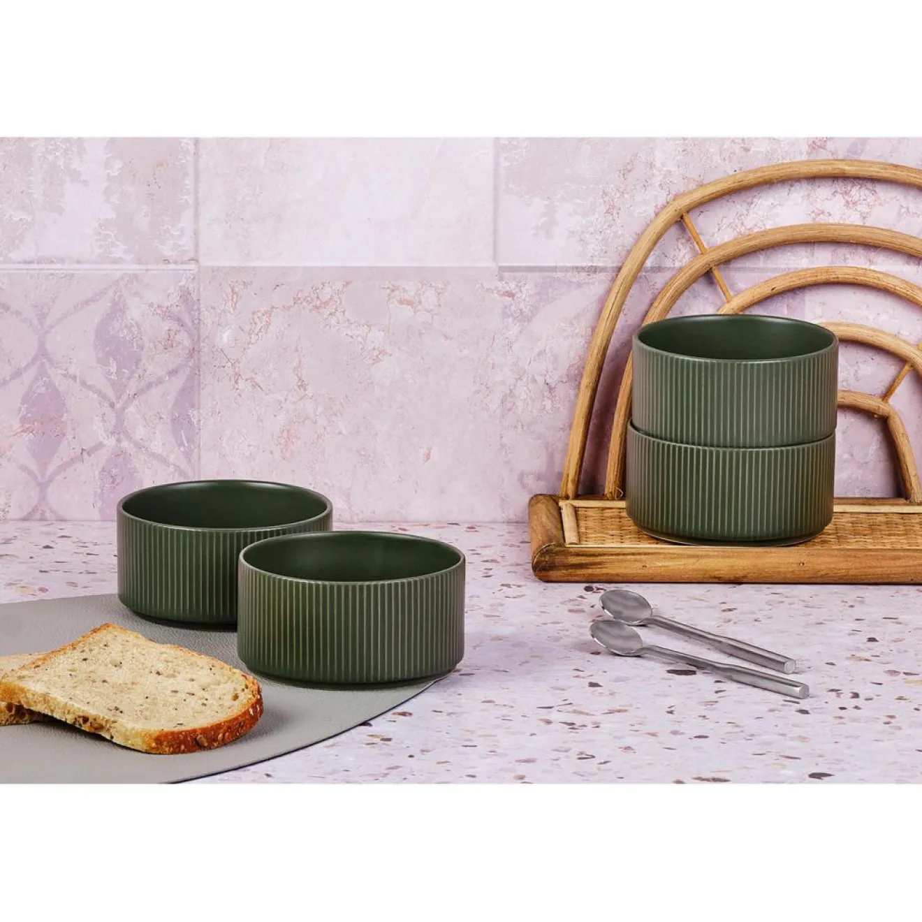 Bjorn 4 Bols Scandi vert olive - 40 cl