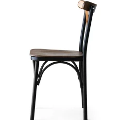 Wooden Art 4 chaises ahsa marron/noir - 42x84x41 cm