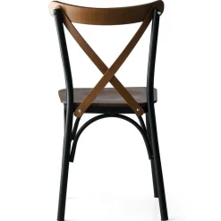 Wooden Art 4 chaises ahsa marron/noir - 42x84x41 cm