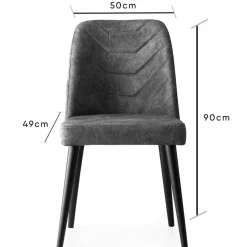 Sale Wooden Art 4 Chaises Dallas anthracite - 50x90x49 cm