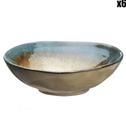 Bjorn 6 Coupelles en Grès Island kaki/bleu - 15 cl