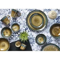 Bjorn 6 Coupelles en Grès Island kaki/bleu - 15 cl