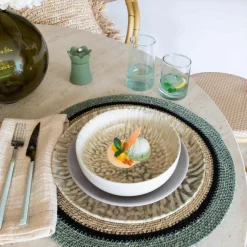 Novastyl 6 Coupelles Jade600Ml En Grès BeigeEt Vert