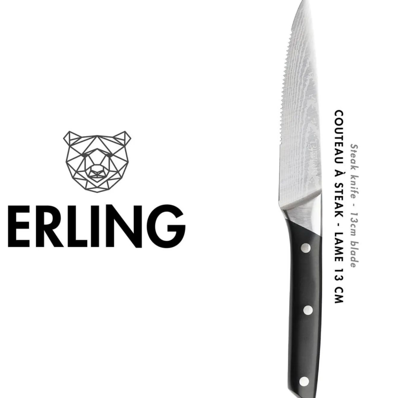 Sale Bjorn 6 Couteaux à steak Erling inox mat - 26x3x1 cm