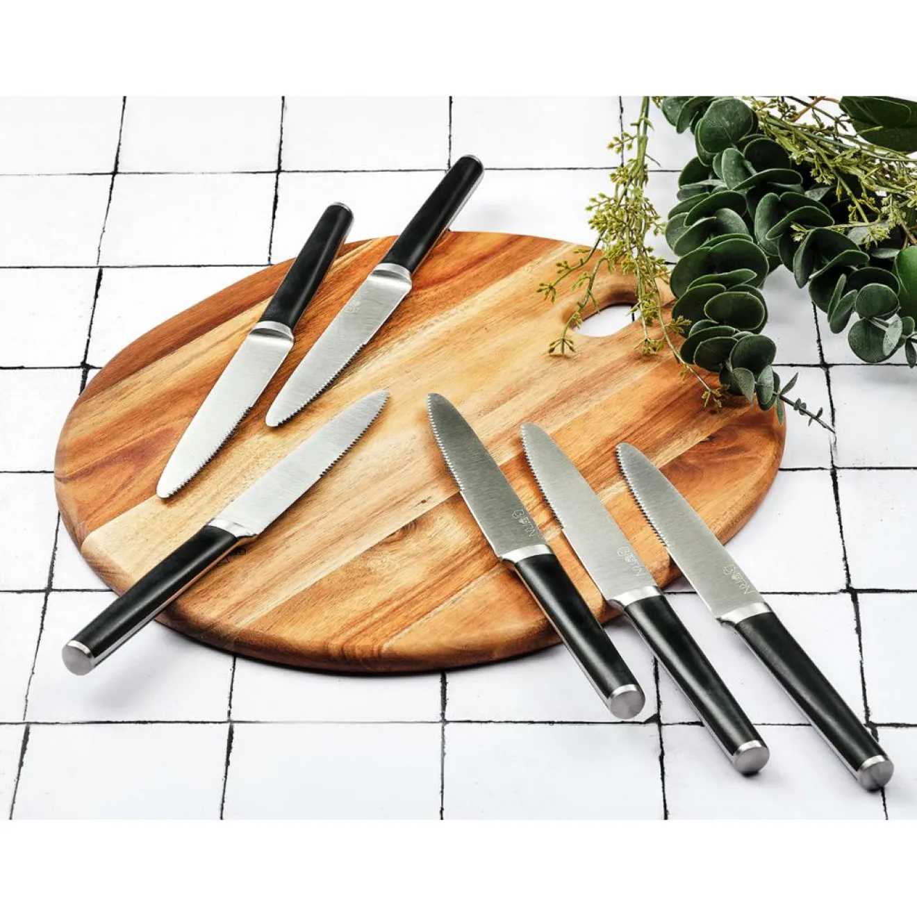 Hot Bjorn 6 Couteaux à steak Jona inox mat - 24x2x1 cm