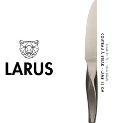 Bjorn 6 Couteaux à steak Larus gris métal - 6 pièces