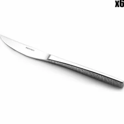 Fauchon 6 couteaux à steak Signature argentés - 23 cm