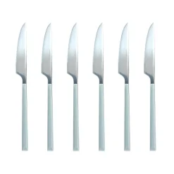 Menastyl 6 Couteaux de table Colorama gris - 23.5 cm