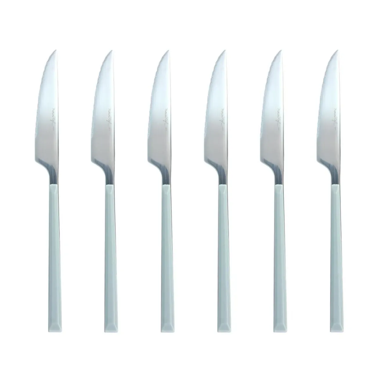 Menastyl 6 Couteaux de table Colorama gris - 23.5 cm