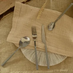 Menastyl 6 Couteaux de table Colorama gris - 23.5 cm