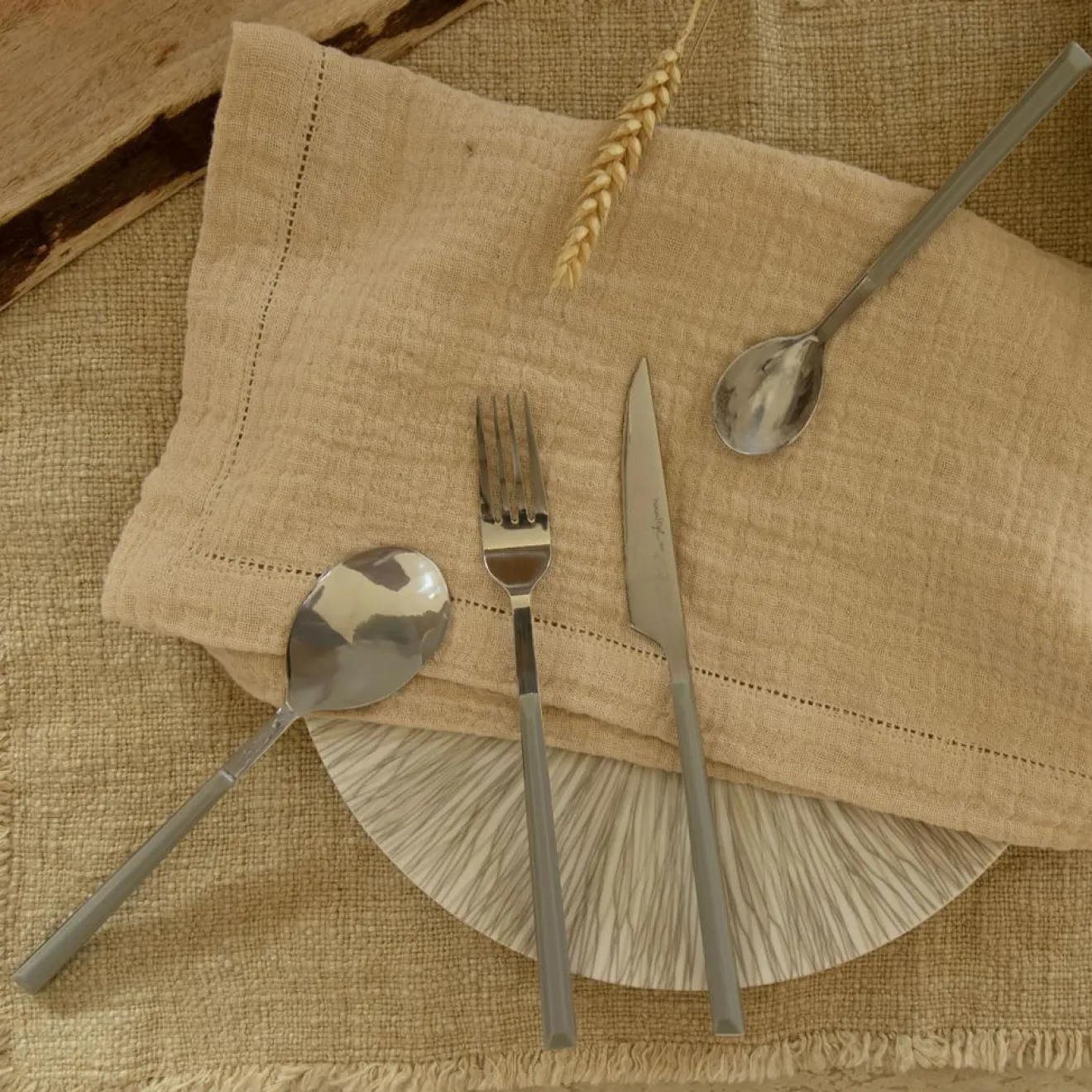 Menastyl 6 Cuillères à café Colorama grises - 16.5 cm