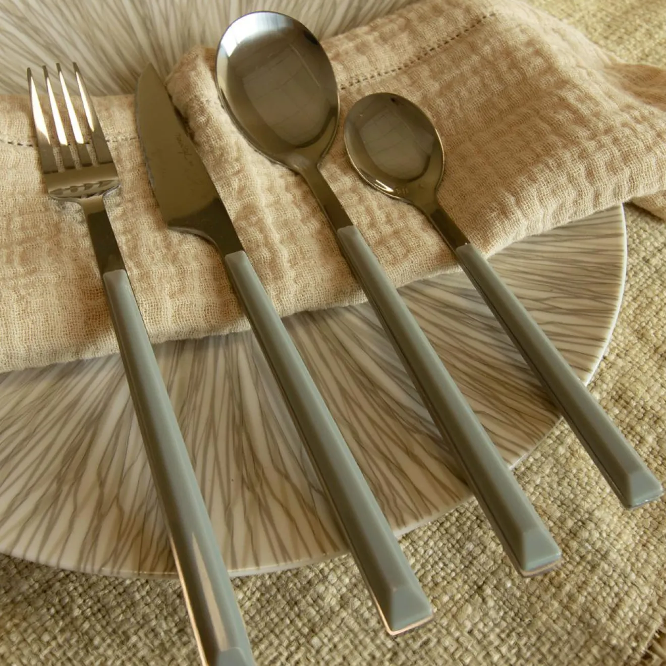 New Menastyl 6 Cuillères de table Colorama grises - 21.5 cm