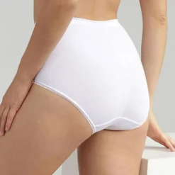 Femme Playtex 2 Culottes Coton & Dentelle blanches