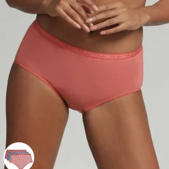 Femme Playtex 3 Culottes Coton Bio multicolores