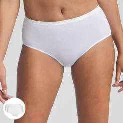 Femme Playtex 2 Culottes en Coton Bio blanches