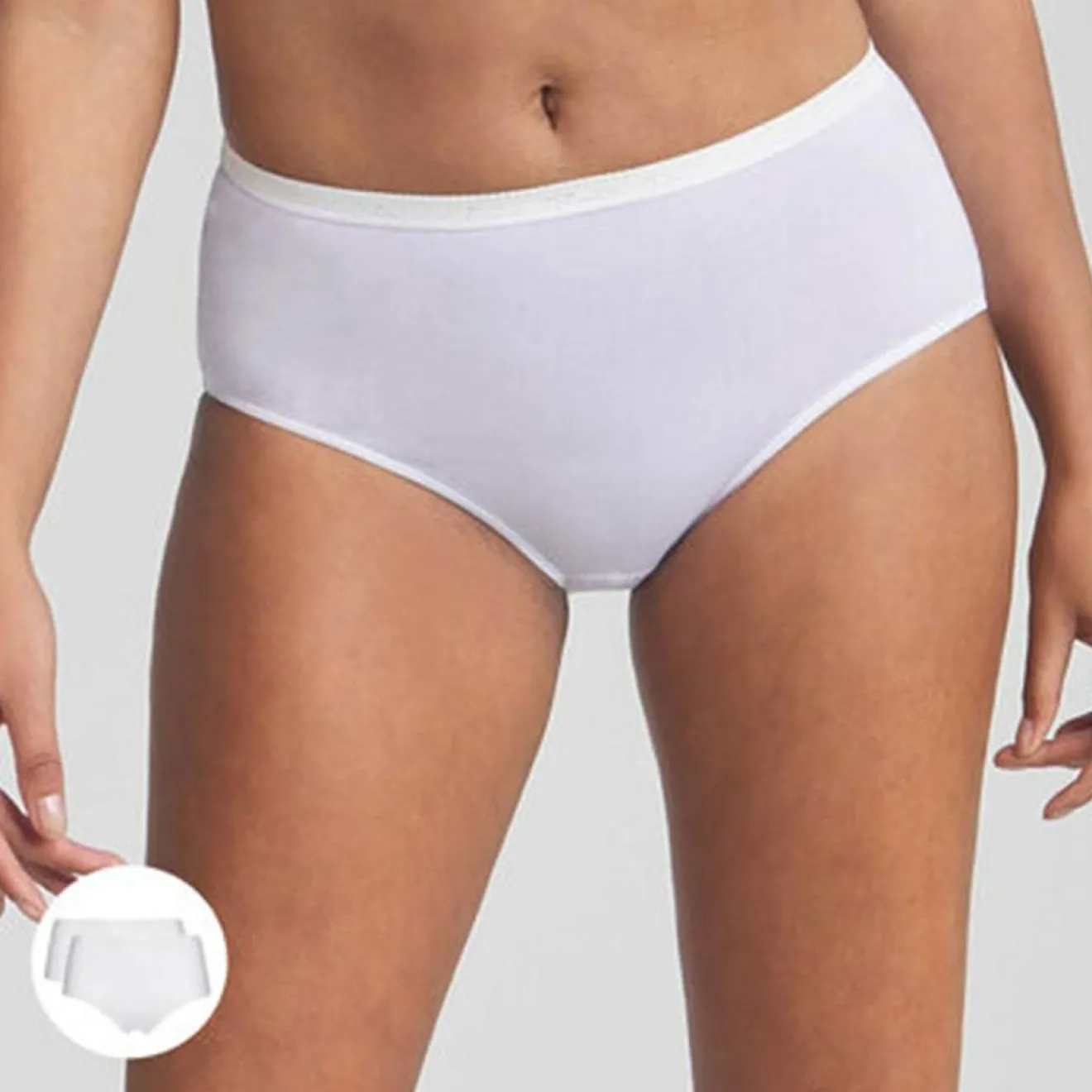 Femme Playtex 2 Culottes en Coton Bio blanches