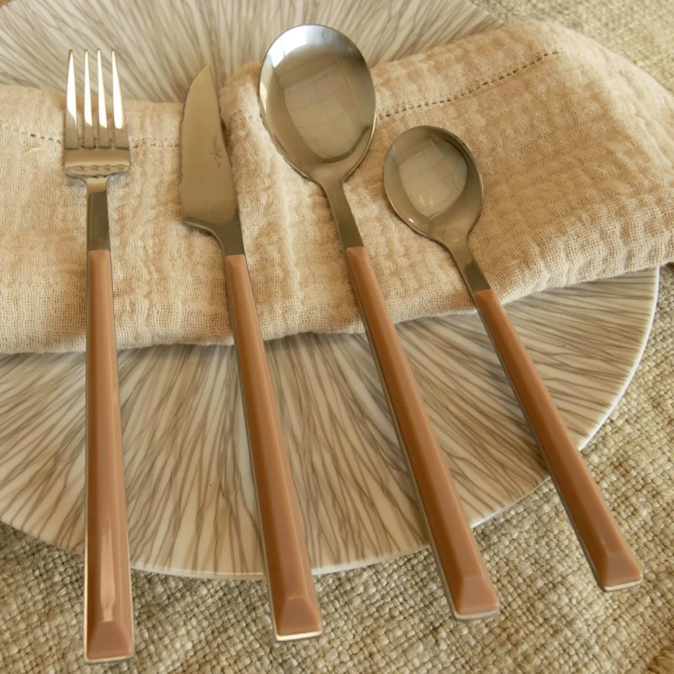 Clearance Menastyl 6 Fourchettes de table Colorama noisette - 21 cm