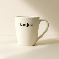 Clearance Novastyl 6 Mugs Bonjour 38ClEn Grès Blanc