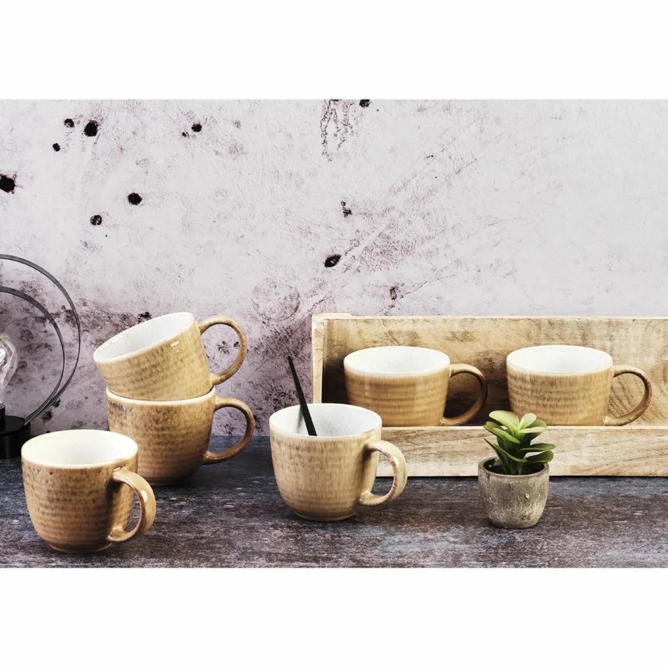 Bjorn 6 Mugs Cosmos beige/blanc nacré - 30 cl