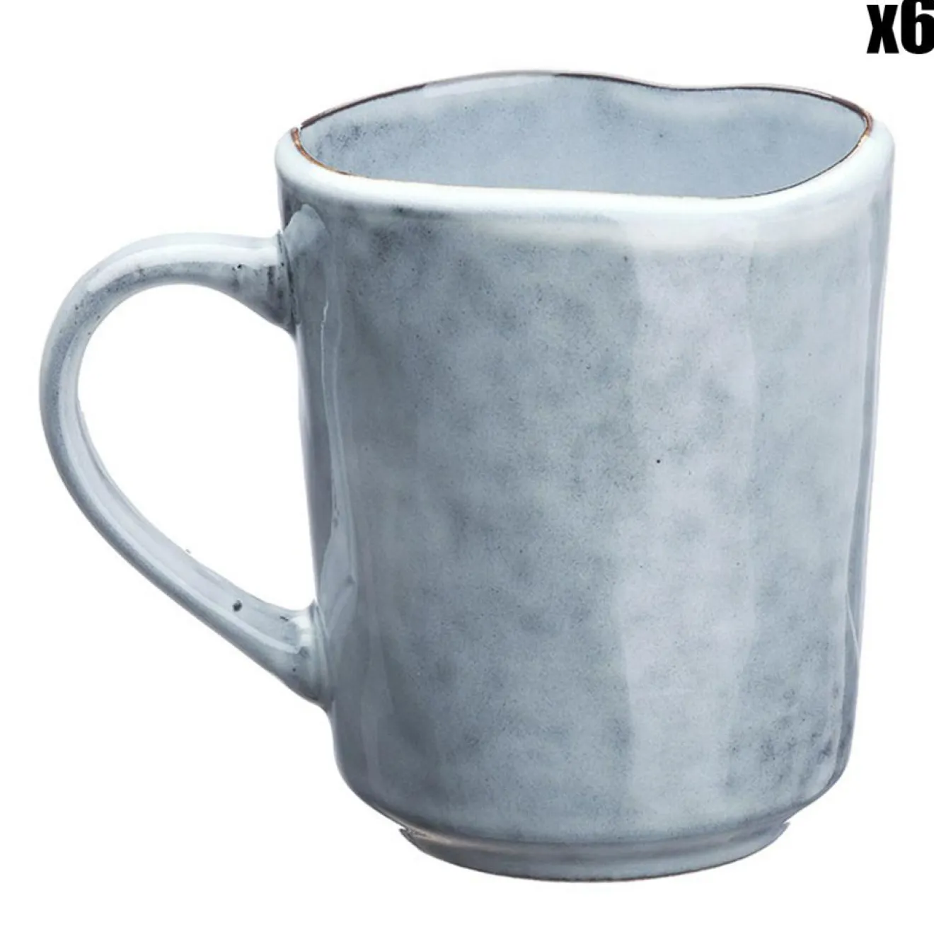 Outlet Bjorn 6 Mugs en Grès Cloud gris clair - 40 cl
