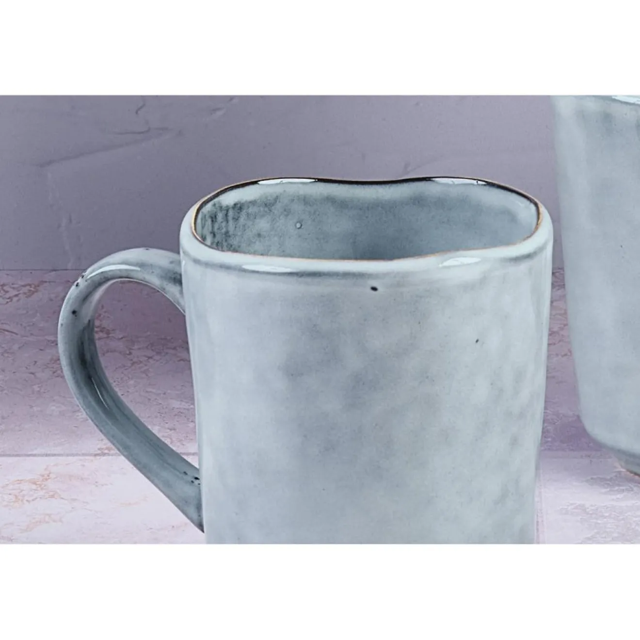 Outlet Bjorn 6 Mugs en Grès Cloud gris clair - 40 cl