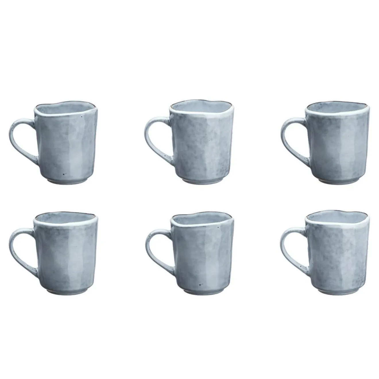 Outlet Bjorn 6 Mugs en Grès Cloud gris clair - 40 cl