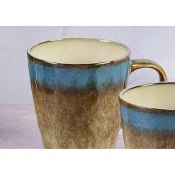 Bjorn 6 Mugs en Grès Island kaki/bleu - 40 cl