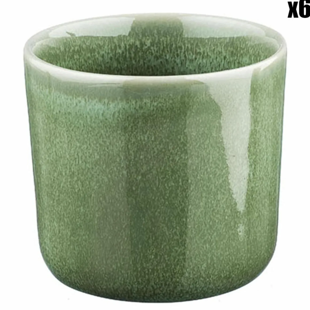 Bjorn 6 Mugs en Grès Magma verts - 20 cl