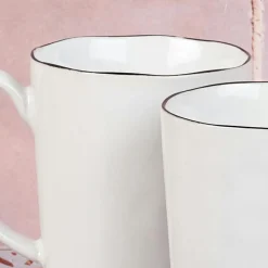 Outlet Bjorn 4 Mugs en Grès Pure blanc neige - 40 cL