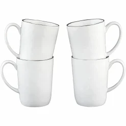 Outlet Bjorn 4 Mugs en Grès Pure blanc neige - 40 cL