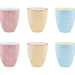 Best Bjorn 6 Mugs Pattern Color bleu clair/rouge/jaune - 30 cl