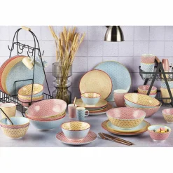 Best Bjorn 6 Mugs Pattern Color bleu clair/rouge/jaune - 30 cl