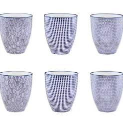 Outlet Bjorn 6 Mugs Pattern Dark blue bleu foncé - 30 cl