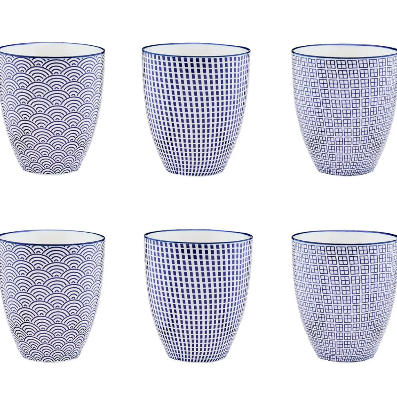 Outlet Bjorn 6 Mugs Pattern Dark blue bleu foncé - 30 cl