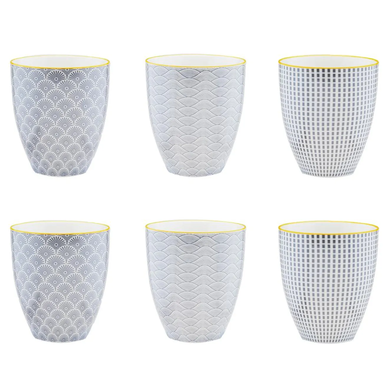 Discount Bjorn 6 Mugs Pattern Eclipse gris anthracite - 30 cl