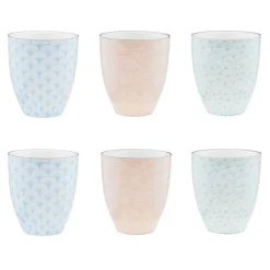 Bjorn 6 Mugs Pattern Pastel rose pastel/bleu pastel/vert pastel - 30 cl