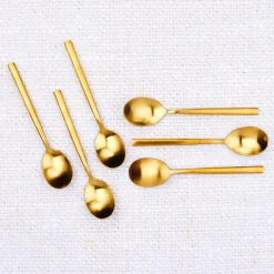 Clearance Bjorn 6 Petites cuillères Nils dorées