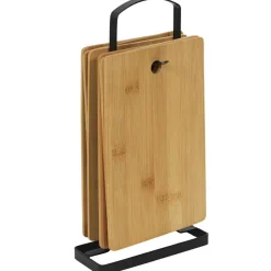 Cook Concept 6 Planches à découper avec socle marron/noir - 16x30x5 cm