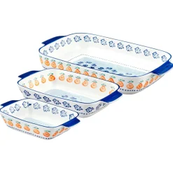 Outlet Bjorn 3 Plats à four en Porcelaine Napoli multicolores - 55.3x38.2x20.5 cm