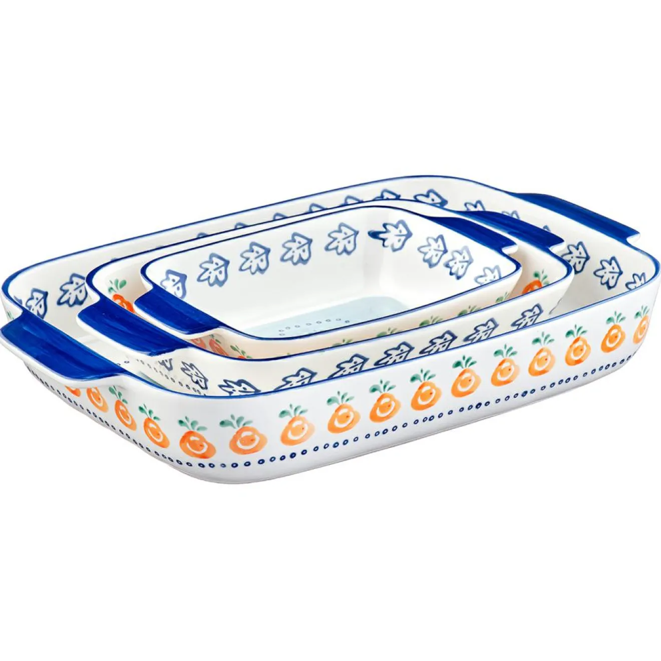 Outlet Bjorn 3 Plats à four en Porcelaine Napoli multicolores - 55.3x38.2x20.5 cm