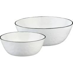 Hot Bjorn 2 Saladiers en Grès Pure blanc neige - 38x16.5x39 cm