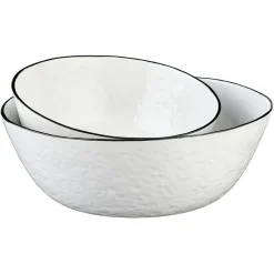 Hot Bjorn 2 Saladiers en Grès Pure blanc neige - 38x16.5x39 cm