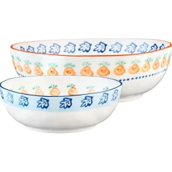 Bjorn 2 Saladiers en Porcelaine Napoli multicolores - 35x17.7x35.3 cm