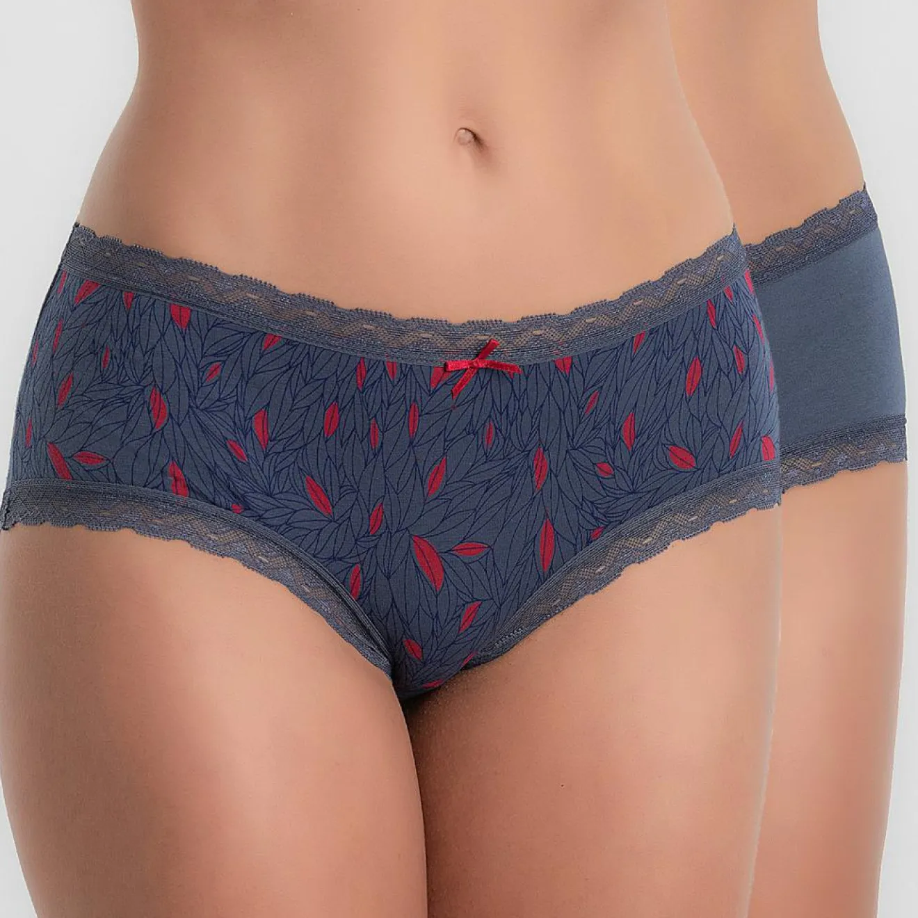 Playtex 2 Shorties Cotton Fancy bleu/rouge