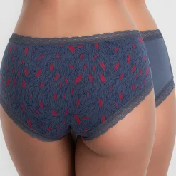 Playtex 2 Shorties Cotton Fancy bleu/rouge