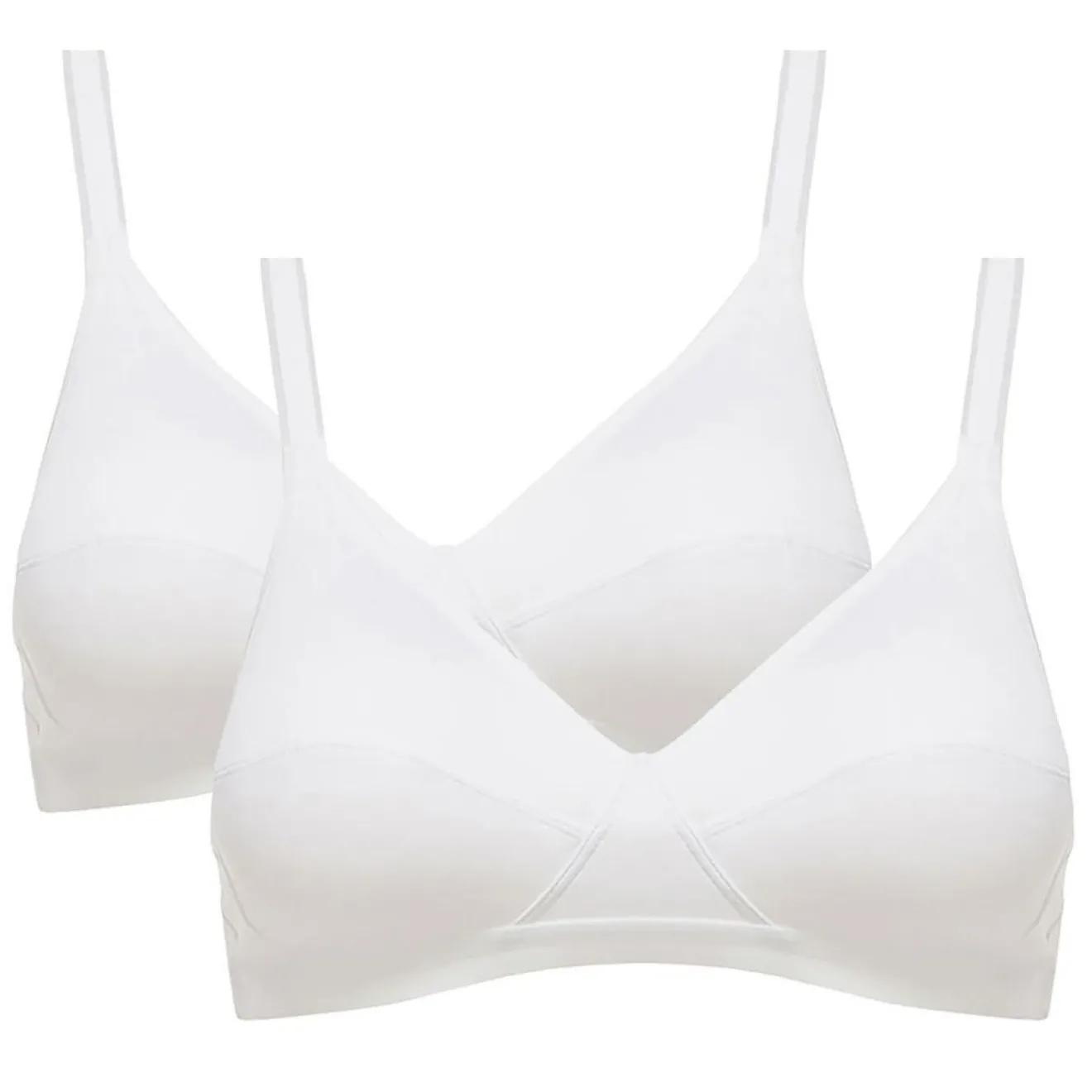 Best Playtex 2 Soutiens-gorge sans armatures Basic Microfibre Support blancs